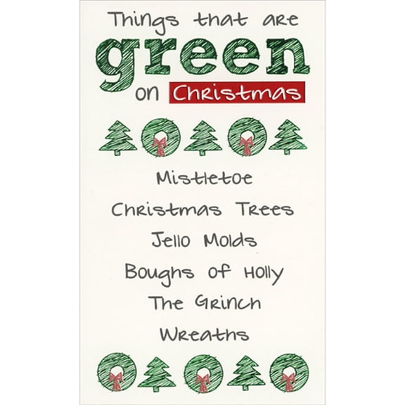 RSVP Things That Are Green on Christmas Money Holder / Gift Card Holder Christmas Card