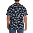 thumbnail image 5 of Vsdgher Gothic Skull Print Men's Wrinkle Free Untucked Cuban Shirt Business Casual Button Down Shirts Short Sleeve Shirt, 5 of 7