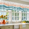 thumbnail image 4 of 2 Pack Abstract Wave Valance for Window Watercolor Blue Modern Art Kitchen Valance Rod Pocket Short Curtain Topper Decorative Window Treatment for Living Room Bedroom 42"x18", 4 of 8