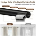 thumbnail image 3 of RHF 1 Inch Curtain Rods, Black Curtain Rods for Windows 144 to 168, Outdoor Curtain Rod for Patio, Wall Mount & Ceiling Mount, Adjustable Curtain Rod (144" to 168"), 3 of 9