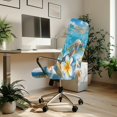 thumbnail image 3 of POLERO One Piece Office Swivel Chair Slipcover, Turtle and Starfish Pattern Elastic Cloth Soft High Back Chair Slipcover for Indoor Workspace Home Office, 3 of 7