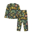 thumbnail image 2 of Junzan Colorful Hippie Print Womens Pajama Sets,Long Sleeve Button Down For Women Pjs 2 Piece, 2 of 9