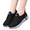 5# Black, variant on Womens Fleece Lined Warm Winter Sneakers, Slip On Knit Soft Sole Walking Shoes