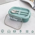 thumbnail image 3 of Hltpoi 28oz Stainless Steel Leakproof 2-Compartment Bento Lunch Box/Portion Control Food Container with Lunch Bag and Cutlery Set  BPA Free (Pink), 3 of 7