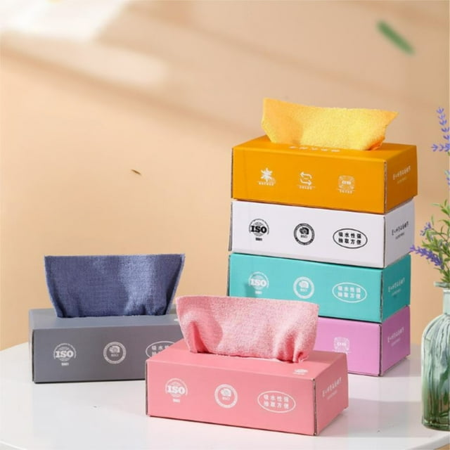 Vaidha une Boîte de Chiffons de Nettoyage Agréables - Chiffons de Nettoyage Réutilisables et Absorbants