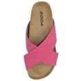thumbnail image 3 of Soda Shoes Women Sandals Footbed Criss Cross Band Strap Flip Flops MIDGE-S Hot Pink Fuchsia 9, 3 of 4