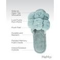 thumbnail image 3 of Women's MeMoi MZP05446 Luxe Pom-Pom Open Toe Plush Slippers (Sea Blue S), 3 of 7