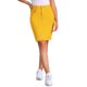 thumbnail image 1 of Faldas de mezclilla para mujer INSPIRE CHIC, desgastadas, de cintura alta, con dobladillo rasgado, faldas de jeans lavadas con bolsillos, color amarillo, 1 of 5