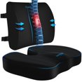 thumbnail image 1 of Cojín de asiento y almohada de apoyo lumbar CushZone Black, 1 of 7