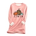 thumbnail image 2 of Hauts d'Automne pour Femmes, Épais Chandail en Molleton en Polaire pour Femmes, Manches Longues, Imprimé Velours, Chaud, Col Rond, sous-Vêtements, Hauts, Chandails en Molleton Col Rond en Liquidation, 2 of 3
