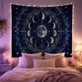 thumbnail image 2 of Moon Phase Mandala Around a Cratered Center, Mystical Celestial Art for Astrology Lovers, Lunar Cycle Decor, Halloween Gift, Tapestry Wall Hanging for Bedroom and Studio, 2 of 7