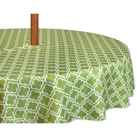 Design Imports Casual Rectangle Lattice Umbrella Outdoor Tablecloth, 52" Round, 100% Polyester, Multiple Sizes