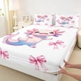 thumbnail image 2 of Erosebridal Cute Axolotl Bed Sheets For Kids,Pink Girly Bow King Sheets For Girls 4pcs, 2 of 6