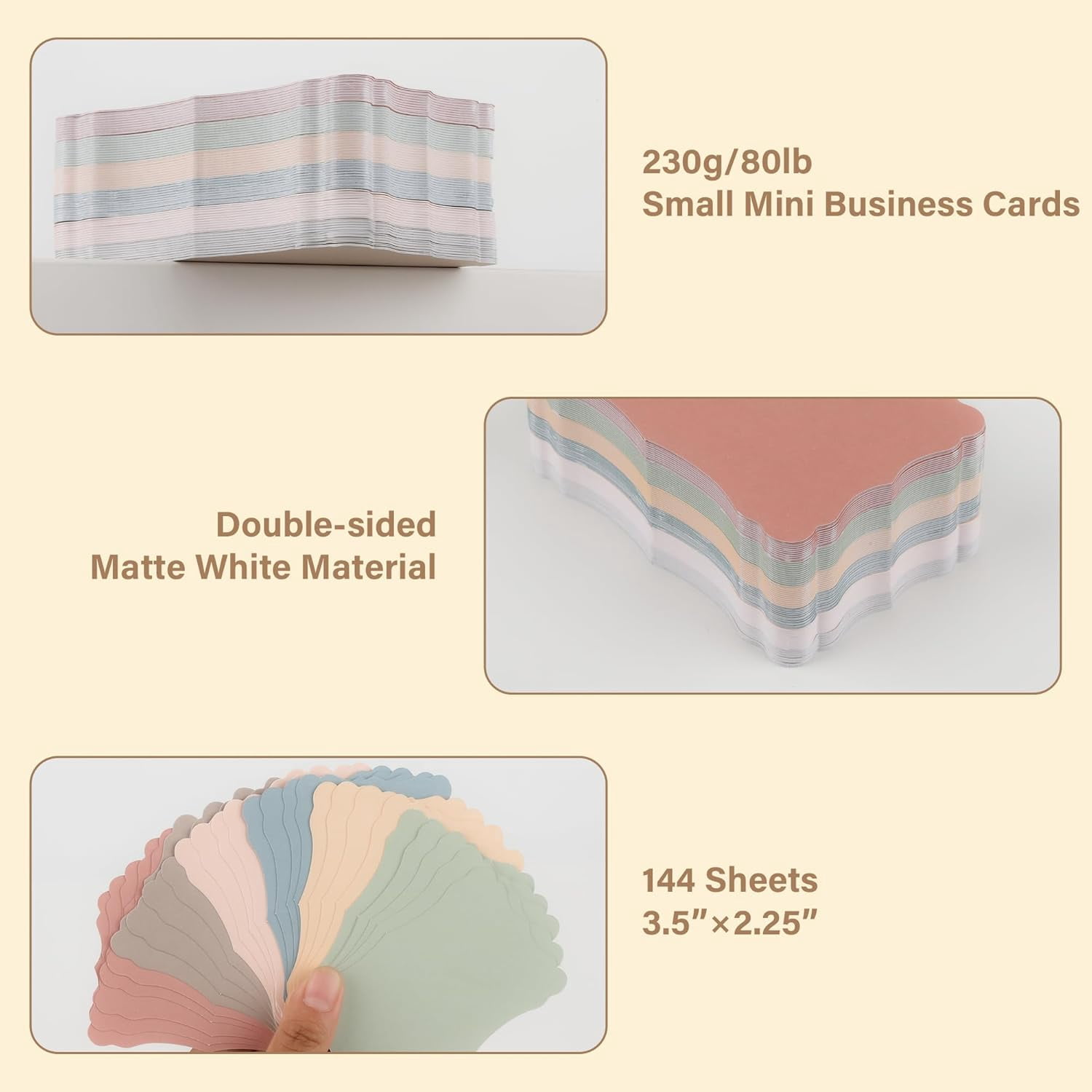 144 Pcs Small Business Cards Mini Size, Blank Note Gift Cards for Business Supplies, Personalized, Custom, Prayer Board, Index Cards. Vintage Assorted Colors$$Office