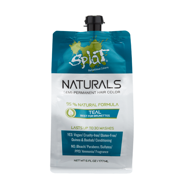 Splat Naturals Teal Hair Color, SemiPermanent Green Dye, 6 Oz