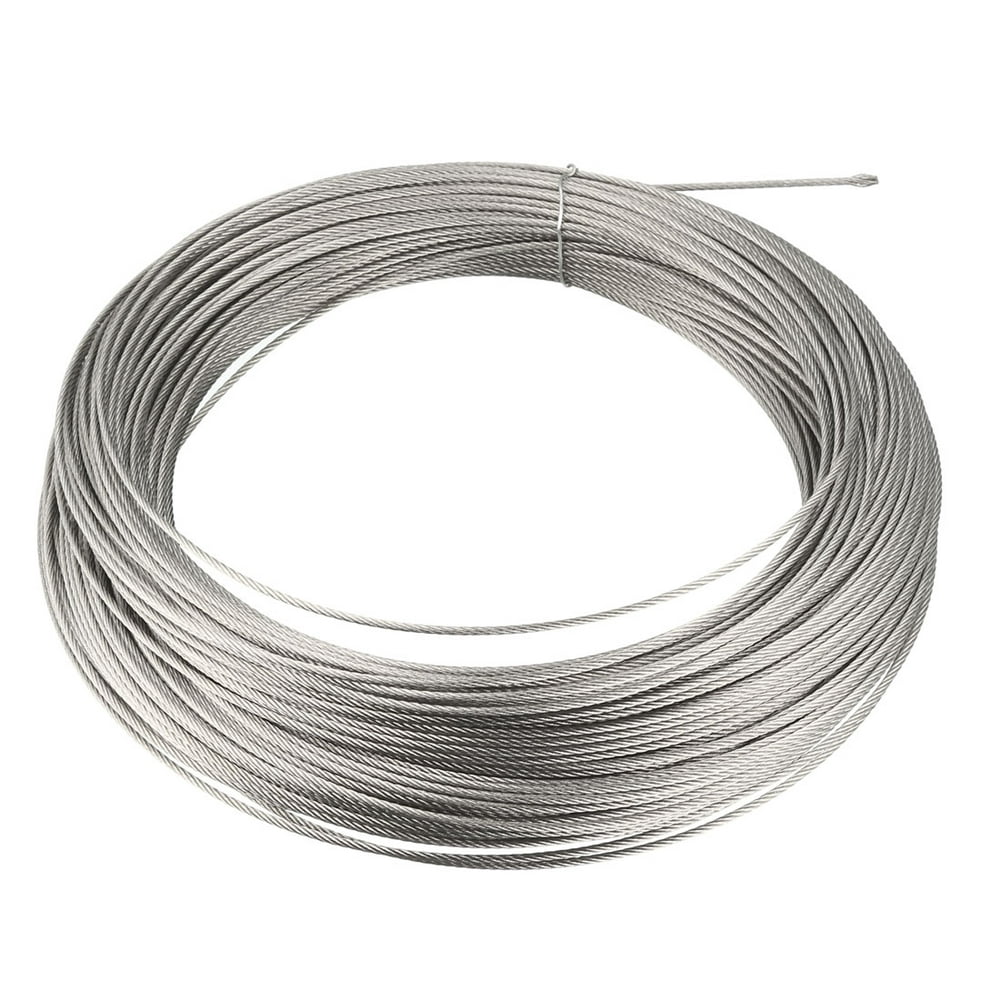 Uxcell 1.3mm Dia 58m 190.3ft Length 304 Stainless Steel Wire Rope Cable ...
