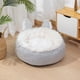 thumbnail image 1 of Cesta para mascotas, cama suave para gatos, cama redonda para perros, cama de felpa de 55 cm, cama para mascotas para dormir y descansar en invierno (gris), 1 of 4