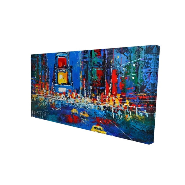 Temps Colorés et Abstraits Carrés la Nuit - Impression sur Toile par Begin Édition