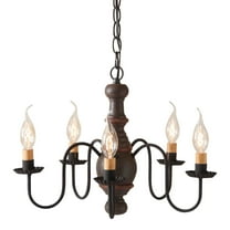 Irvins Country Tinware Lancaster Chandelier in Espresso with Salem Brick