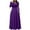Purple, variant on VSSSJ Womens Crew Neck Long Sleeve Slim Tunic Elegant Long Dresses Solid Color High Waist Casual Party Swing A-Line Maxi Dress Green S