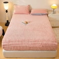 thumbnail image 5 of Hiroekza Premium Rabbit Plush Velvet Queen Size Fitted Bed Sheet - Winter Warmth, 360° Wrap, Double-Sided Edging (180x200cm) Pink, 5 of 5