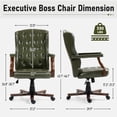 thumbnail image 2 of AVAWING Ergonomic Executive Office Chair, Vintage Faux Leather Swivel Work Chair, Green, 2 of 7