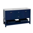 thumbnail image 2 of Lakeshore 60" Double Bathroom Vanity with Royal Blue Cabinet and Engineered White Top, 2 of 6