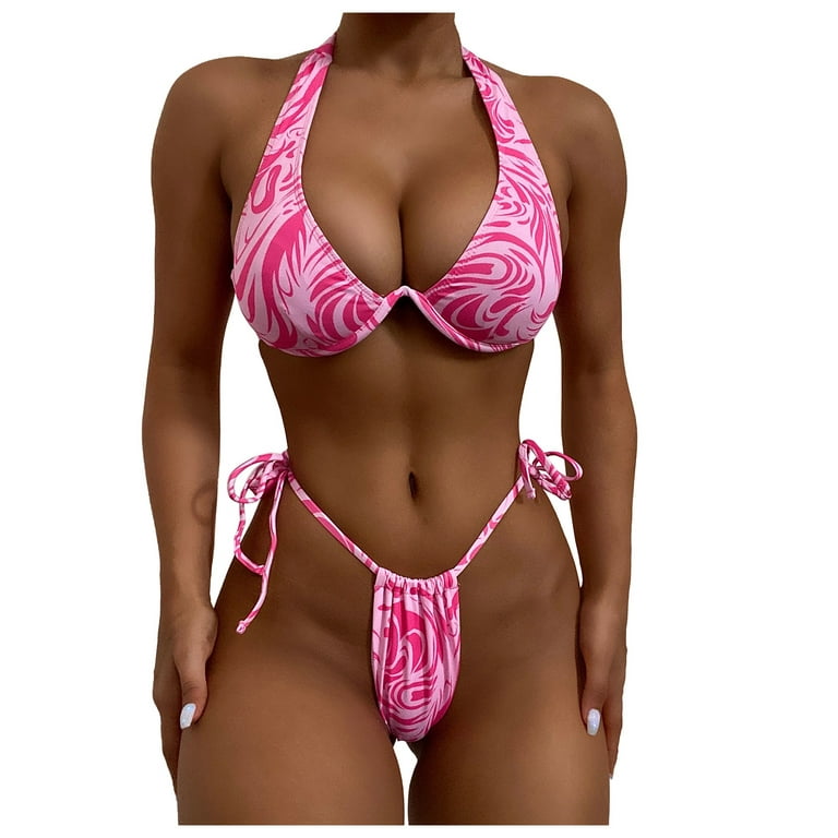 Toyfunny Women Bandeau Bandage Bikini Set Push-Up Brazilian Swimwear  Beachwear Swimsuit 
