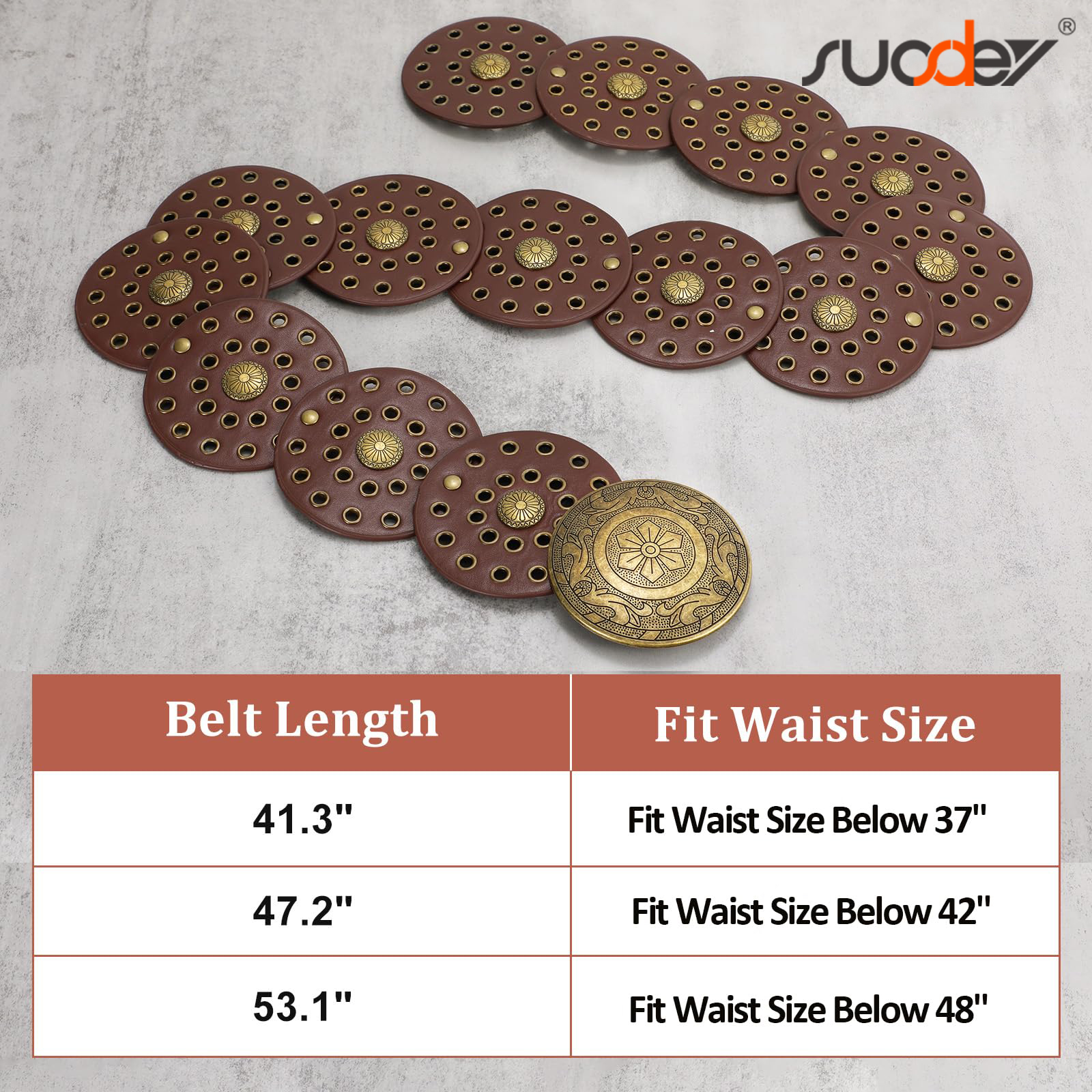 Suosdey Women's Concho Disc Western Leather Belt photo 7