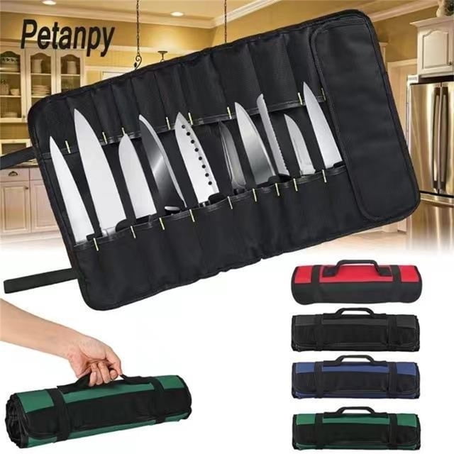 Sac de Rangement pour Couteaux de Chef avec Protection Rembourrée, Rouleau Portable pour Couteaux et Ustensiles de Cuisine pour Voyage et Usage Domestique