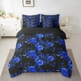 thumbnail image 3 of Manfei Romantic Blue Rose 7-Piece Twin Bedding Sets, Western Valentines Day Bedding Comforter Set, Teens Adult Men Women Reversible Sheet Sets, Luxury Bedroom Decor, 3 of 8