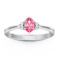 thumbnail image 2 of Birthstone Oval Ring with Shoulder Accents - Pink Tourmaline (October), 2 of 5
