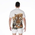 thumbnail image 2 of Watercolor Tiger Short Sleeve Men'S Rompers, Tiger Wide Animal Casual Summer Jumpsuits Outfit, 2 of 4