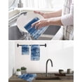 thumbnail image 5 of Blue Coastal Kitchen Dish Towels for Drying Dishes Set of 2, Summer Ocean Sea Waves Starfish Corals Waffle Weave Microfiber Hand Tea Bathroom Towels Quick Dry & Absorbent Towel 12x12, 5 of 7