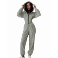 thumbnail image 2 of Women 2 Piece Outfits Zip Up Crop Hoodies SweatPants Lounge Matching Sweat Set Winter Trendy Clothes Light Green S, 2 of 10