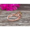 thumbnail image 5 of 1.80 Carat 7mm Cushion Cut Champagne Diamond Moissanite Engagement Ring Infinity Twisted Curved Promise Ring On 10k Rose Gold, 5 of 7