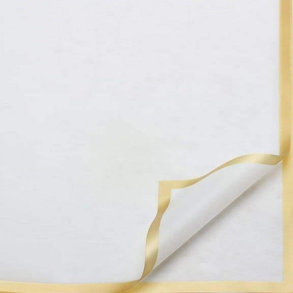 GOOHOCHY 20pcs Waterproof Floral Wrapping Paper With Gold Edge For Crafts Flower Bouquets Valentine'S Day Wedding And Present Wrapping