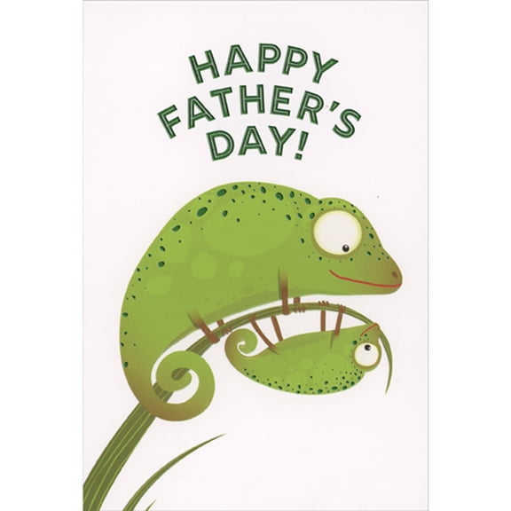 Pictura Father and Child Chameleons on Single Blade of Grass Father's Day Card for Dad / Father