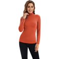 thumbnail image 3 of Hauts à Manches Longues pour Femmes Col Roulé Doux Extensible Ajusté Couche de Base, 3 of 7