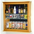 thumbnail image 3 of 4 Adjustable Shelves Shot Glass Shotglass Shooter Mini Liquor Display Case Cabinet w/Mirror Back -Oak, 3 of 5