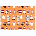 thumbnail image 1 of Metal Light Switch Wall Plate Outlet Cover (Coffee Mocha Espresso Tea Pot Kettle Maker Festive Cup Orange Pattern - Triple Toggle), 1 of 2