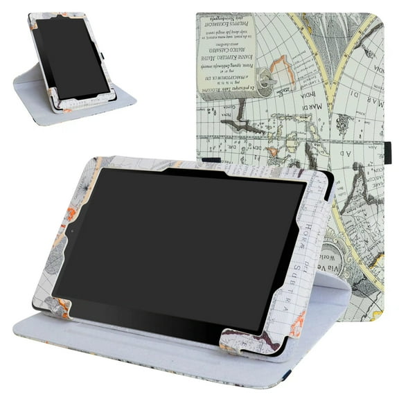 Labanema 10.1" RCA 10 Viking Pro Case, 360 Degree Rotary Stand 10.1" RCA 10 Viking Pro Cover, Anti Scratch Waterproof Protective Case for 10.1" RCA 10 Viking Pro (Map White)