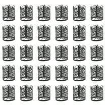 unbranded 50 Pcs Paper Candle Wraps Candle Lamp Shade Paper Candle Covers 12.6x4cm Black