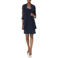 thumbnail image 1 of RM Richards Robe Veste à Col Perlé en Maille pour Femmes 2 Pcs, 1 of 4