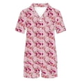thumbnail image 6 of Tnhcen Girls & Women's Cute Flower Print Pajamas Set Silk Satin Button-Down Sleepwear 2 Piece Nightwear Set 3 Years - Women XXL S-2XL, 6 of 6