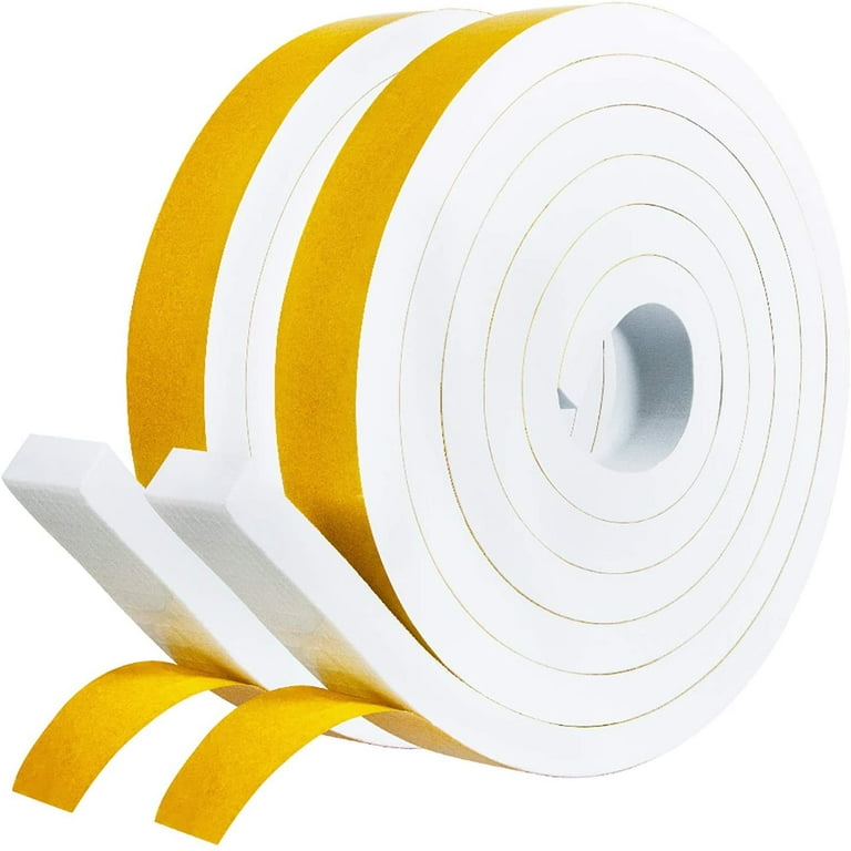 2 Rolls 2 Inch W 1/2 Inch T Weather Stripping Air Conditioner Open Cell  Foam Seal Tape, Window Insulation High Resilience Seal Strip for Doors