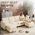 thumbnail image 3 of Villeston 4-Seat Sectional Sofa with 2 Ottomans,U Shaped Sofa Couch with Storage Ottomans and Side Pockets, Oversized Modern Chenille Sofa Couch for Living Room,Beige, 3 of 6