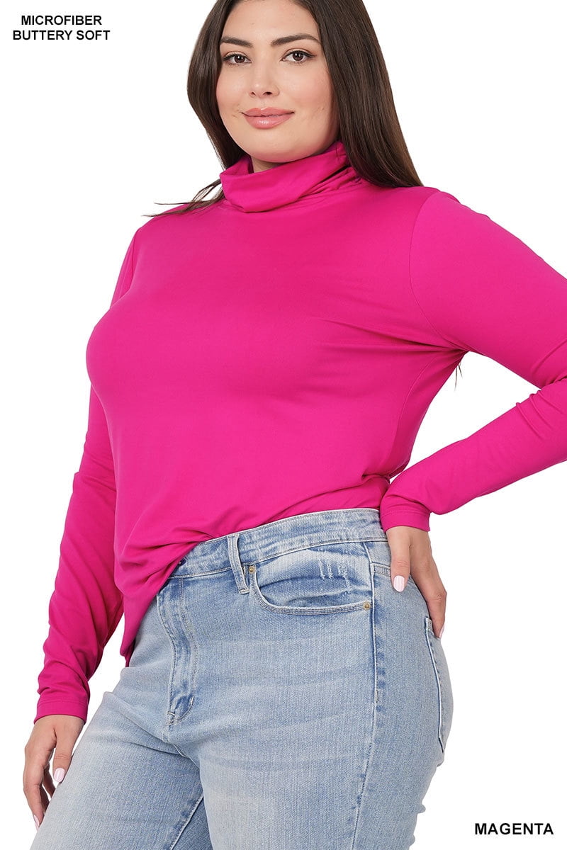 mock turtleneck tops plus size