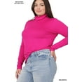 thumbnail image 4 of Zenana Plus Size Brushed Microfiber Mock Turtleneck Long Sleeve Lightweight Tee Shirt Top, 4 of 5