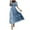 Blue-womens dresses, variant on Wycnly Womens Dresses Short Sleeve V-Neck Solid Casual Maxi Summer Dress Empire Waist Button Down Flowy Swing Boho Dresses Blue M
